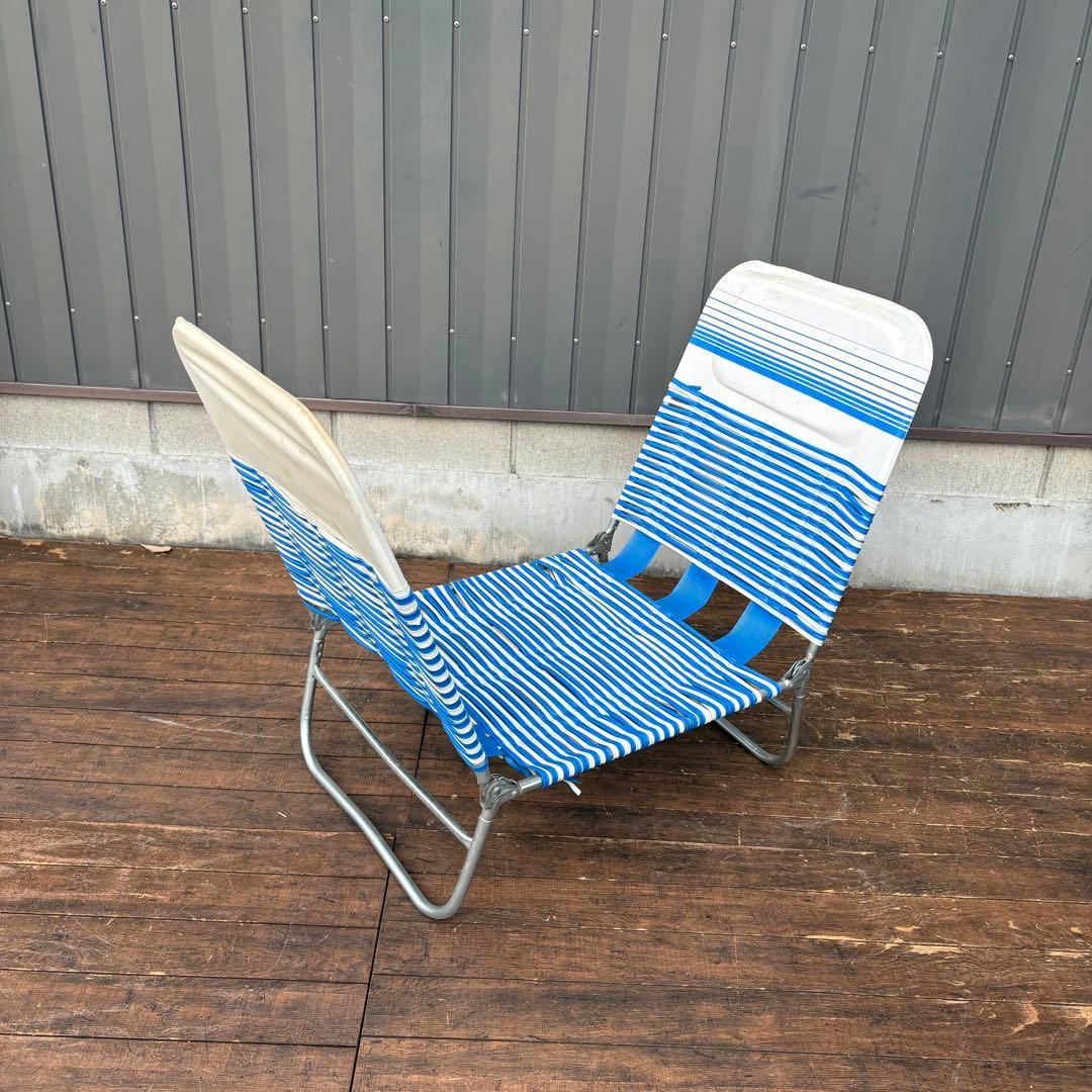 昭和レトロ ビーチチェア サマーベッド リクライニングチェア アウトドア ベンチ