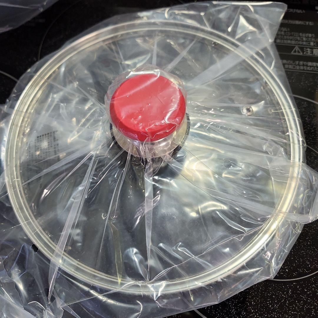 フレーバーストーン キャセロールパン ガラス蓋付き レッド 新品未開封