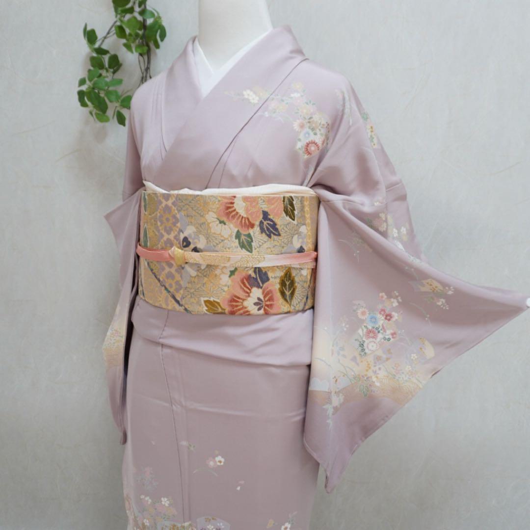 mai⭐︎訪問着フルセット　卒業式　入学式　正絹　ちりめん　一つ紋