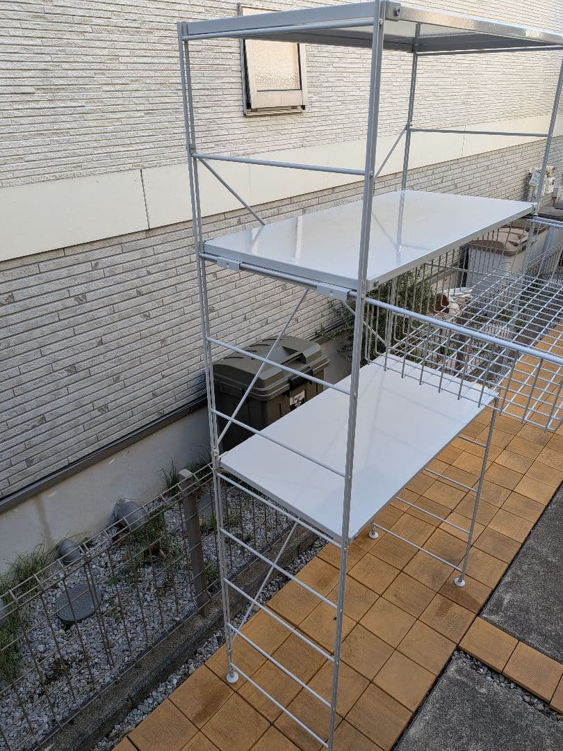 MUJI　無印良品　 スチールラック メタルシェルフ　ライトグレー　バスケット