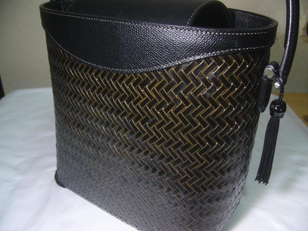 未使用☆公長斎小菅 こうちょうさいこすが 竹籠バッグ ダークブラウン 焦げ茶系