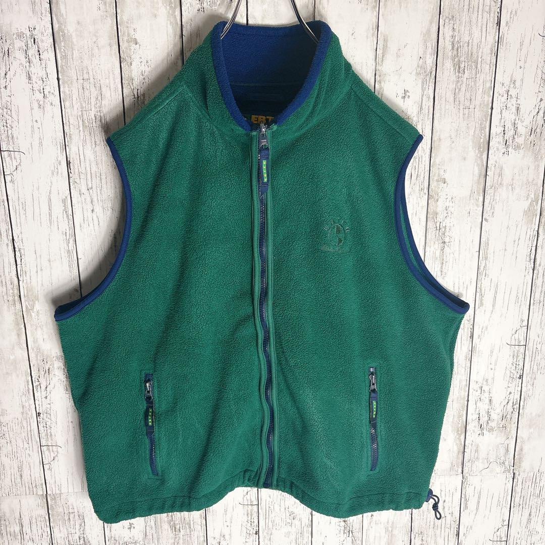 エディーバウアー EBTEK フリースベスト XL グリーン 90s 古着