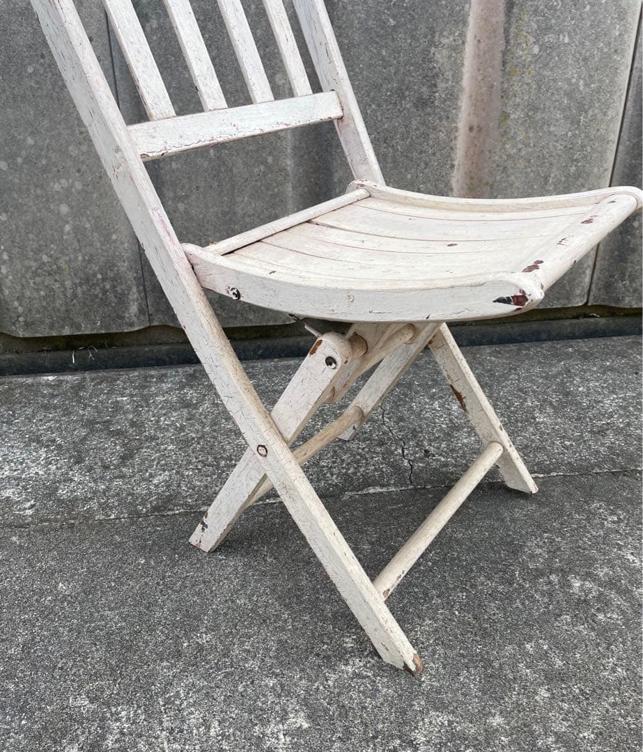 ビンテージ/フォールディングチェア/チェア/椅子/ナチュラルカラー/ホワイト
