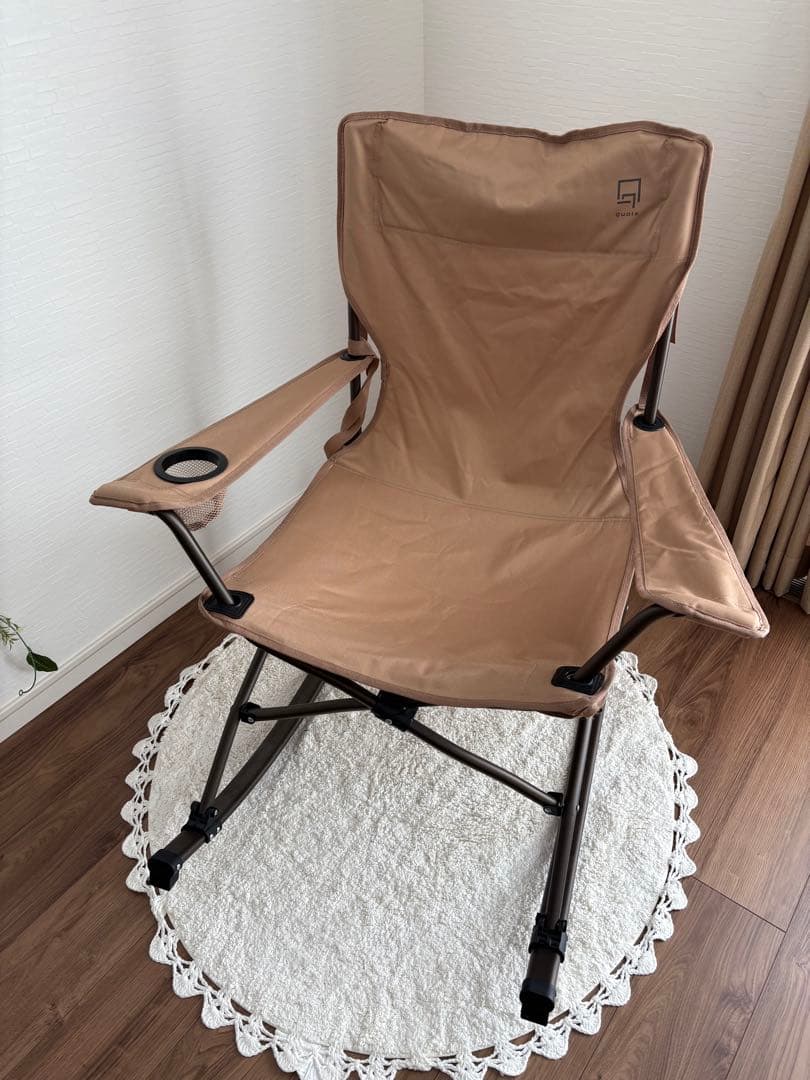 値下げ中！美品！Qualz OMC-268 折り畳みロッキングチェア ベージュ