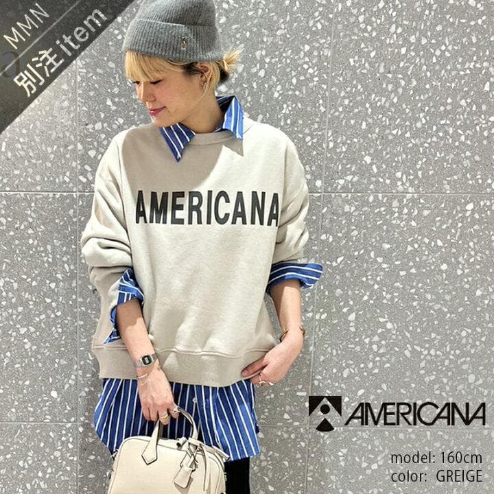 m*g様 AMERICANA×MMN アメリカーナ 別注アイテム 裏毛ロゴスウェ
