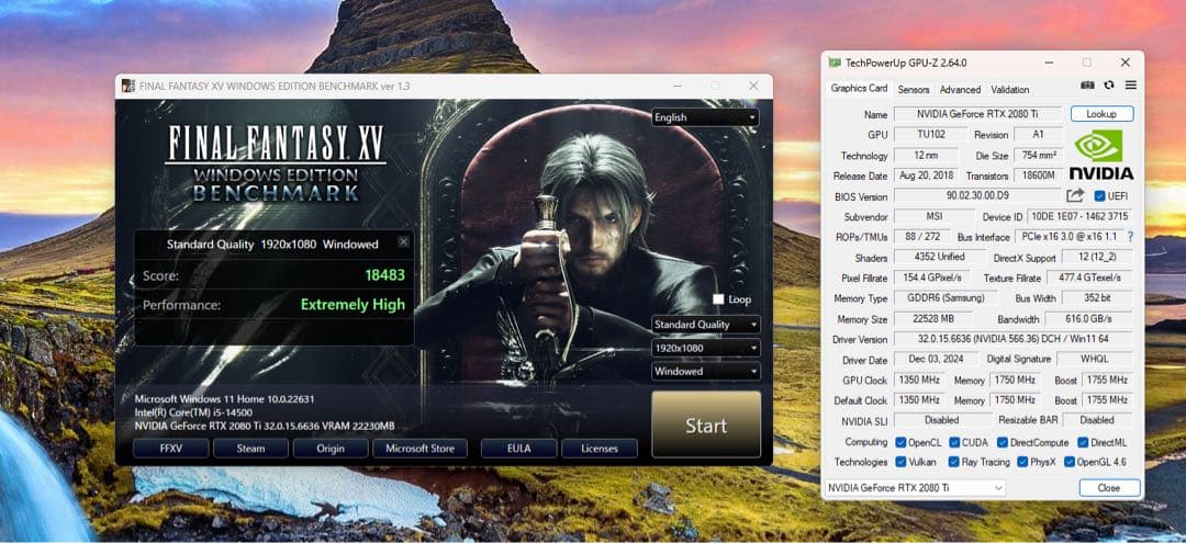 Msi RTX 2080Ti 22GB Trio AI画面用　週末セール