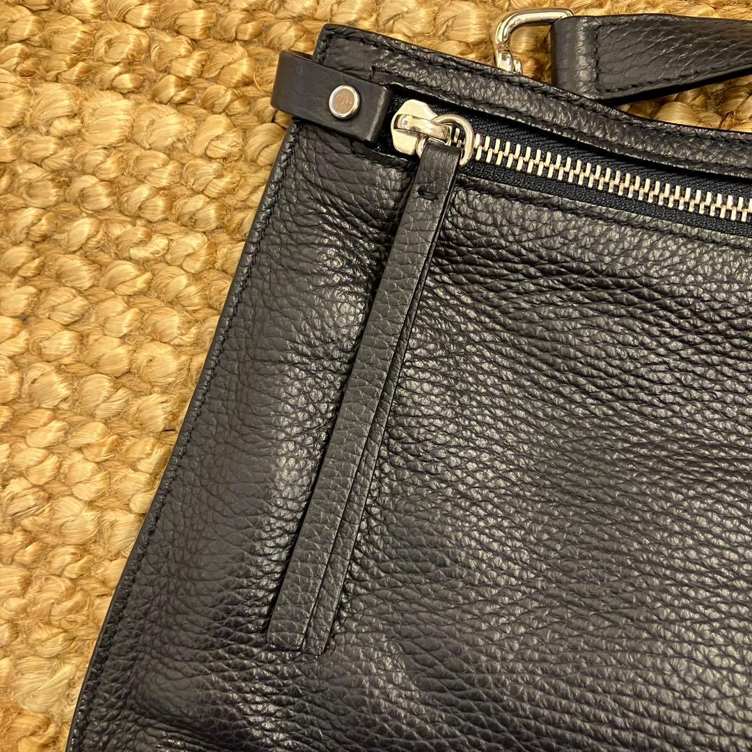 JIL SANDER レザー ショルダーバッグ 濃紺