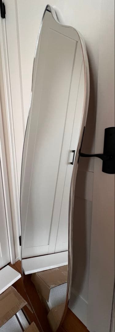 全身鏡 姿見 全身ミラー ウェーブミラー ウェーブ スタンドミラー　シルバー