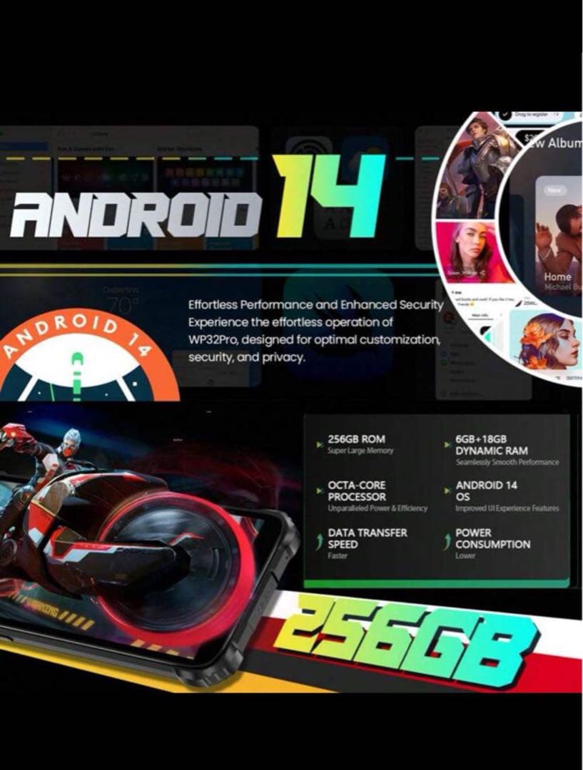 Oukitel WP36 pro24GB+256GB スマートフォン ブラック