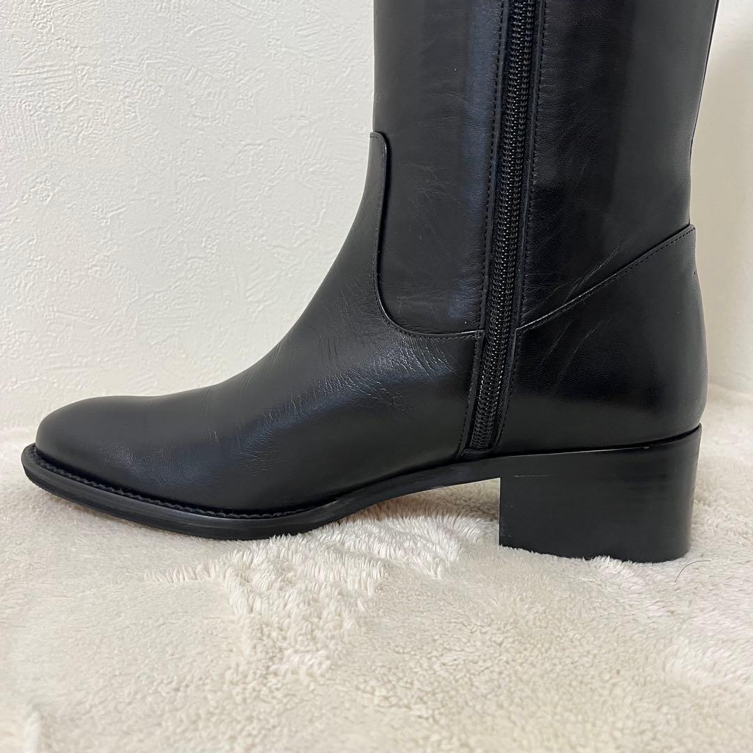 【未使用】theory luxe ロングブーツ　レザー　ブラック