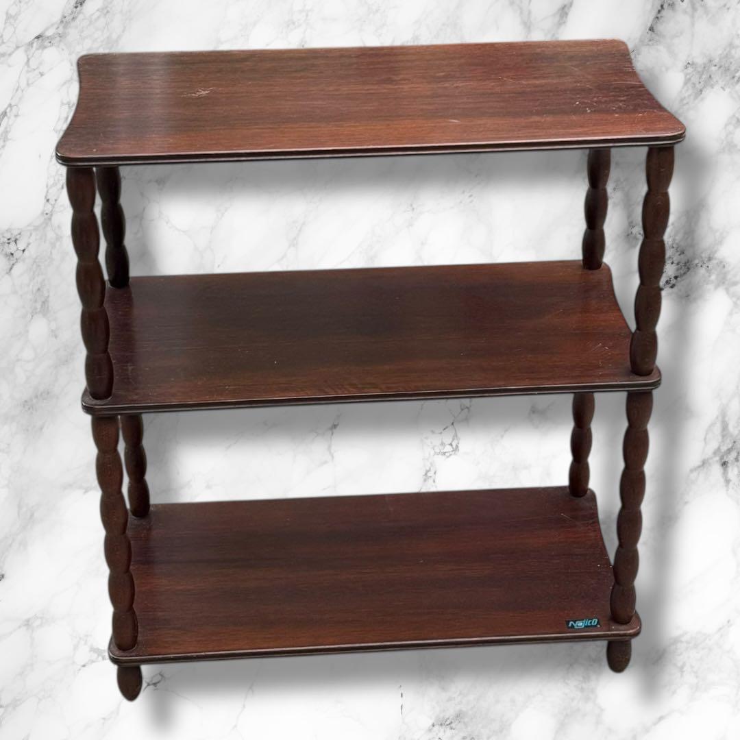 Najico 木製3段ラック 幅58×奥行31×高さ67cm ダークブラウン