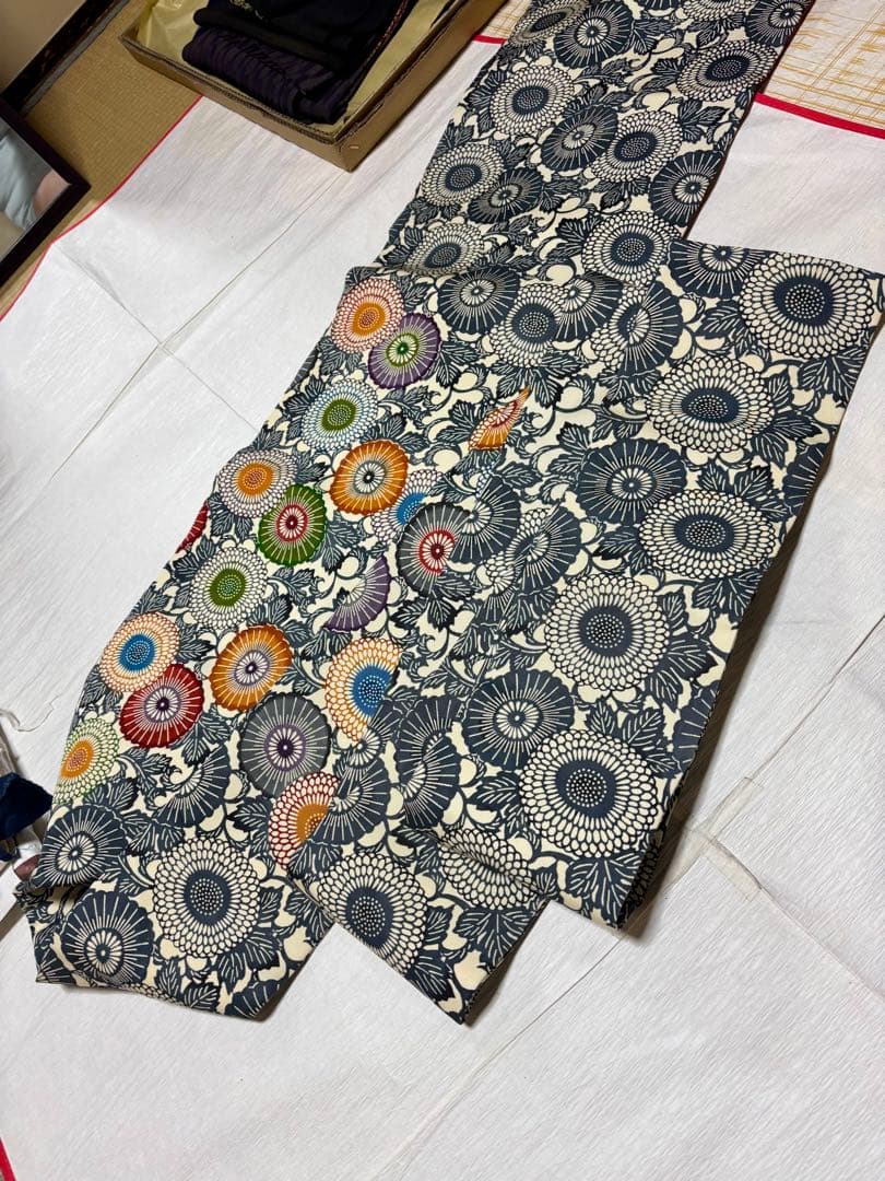 正絹　塩瀬名古屋帯　美品