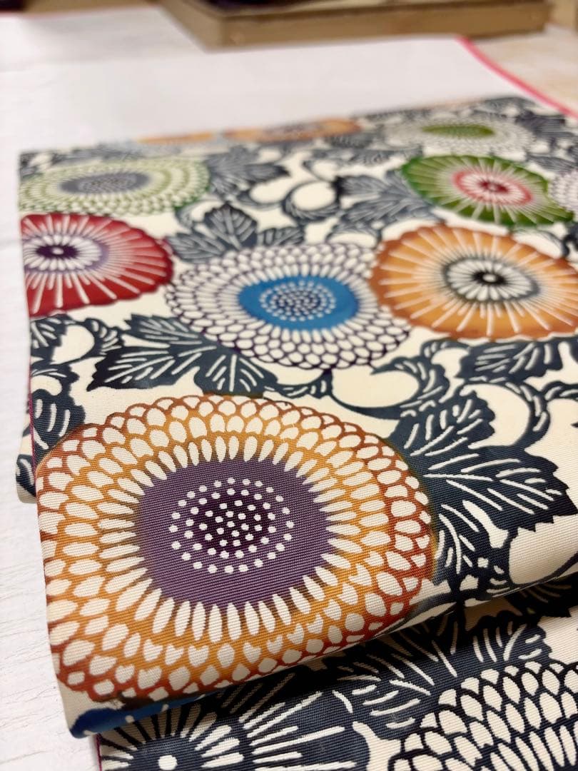 正絹　塩瀬名古屋帯　美品