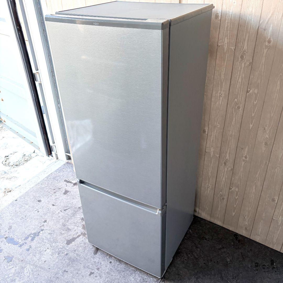配送設置無料！おしゃれグレー純正AQUA大容量スリム冷蔵庫！完動超美品！