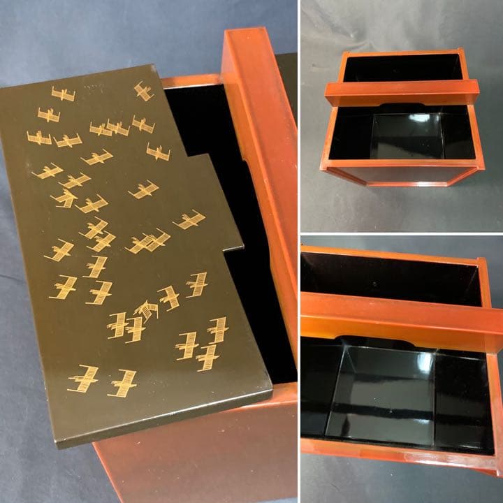 D992 送料無料　水桶　水指　塗　漆芸　金彩　千鳥　茶室　茶道具