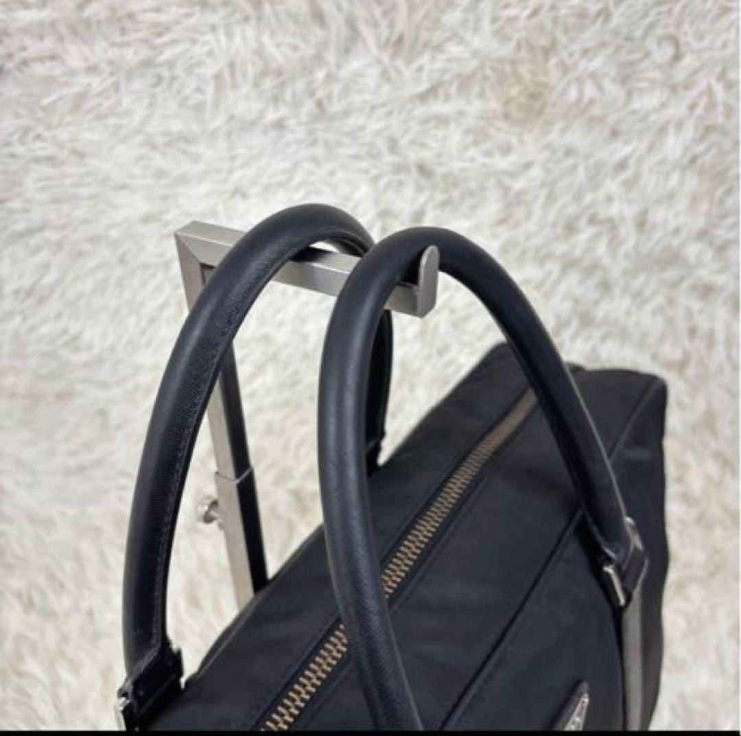 PRADA プラダ　ビジネスバッグ　ナイロン サフィアーノレザー 三角ロゴ