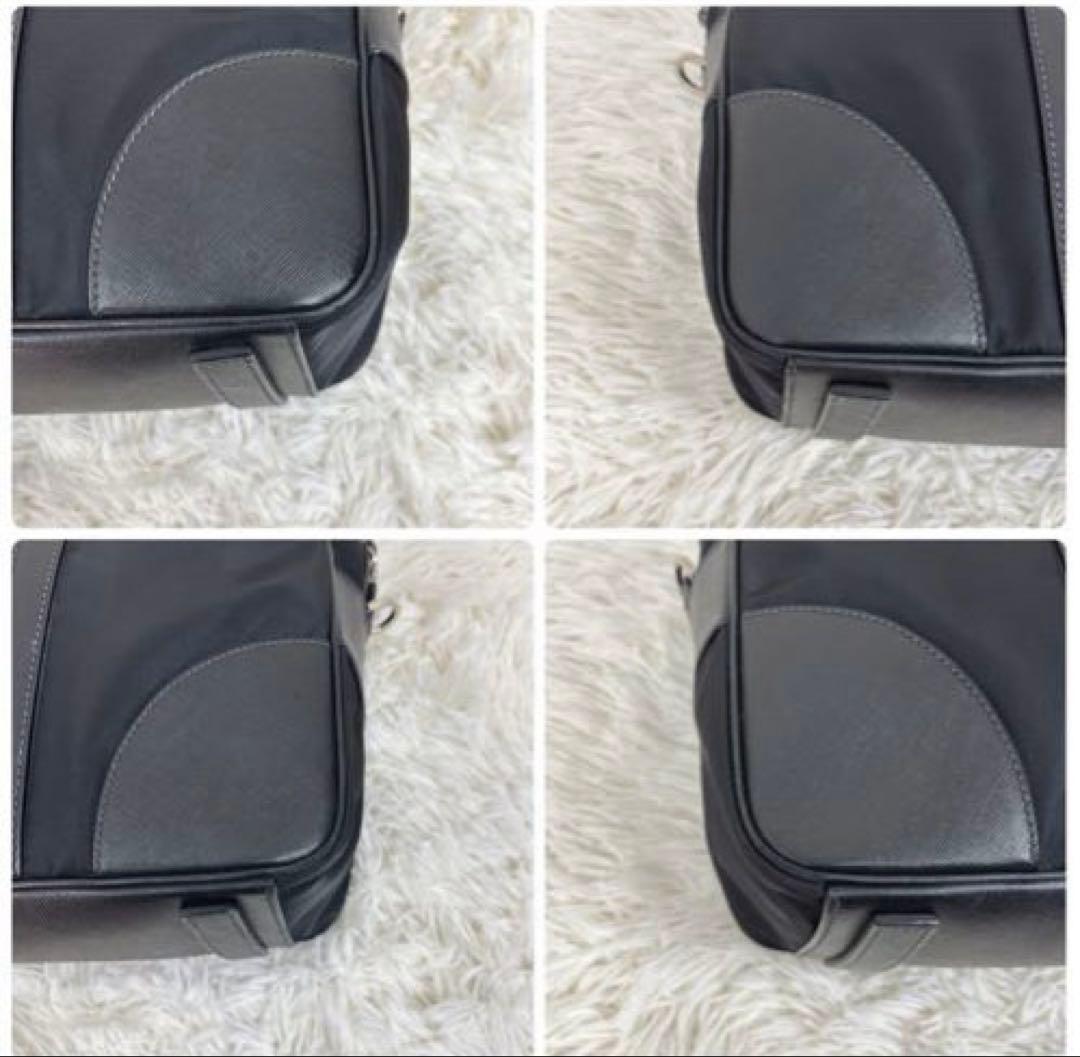 PRADA プラダ　ビジネスバッグ　ナイロン サフィアーノレザー 三角ロゴ