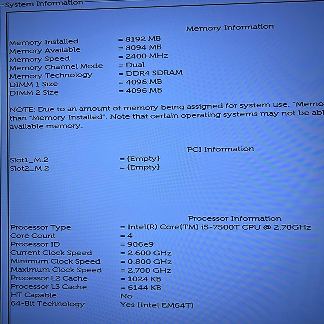マイクロPC Optiplex5050 i5-7500T