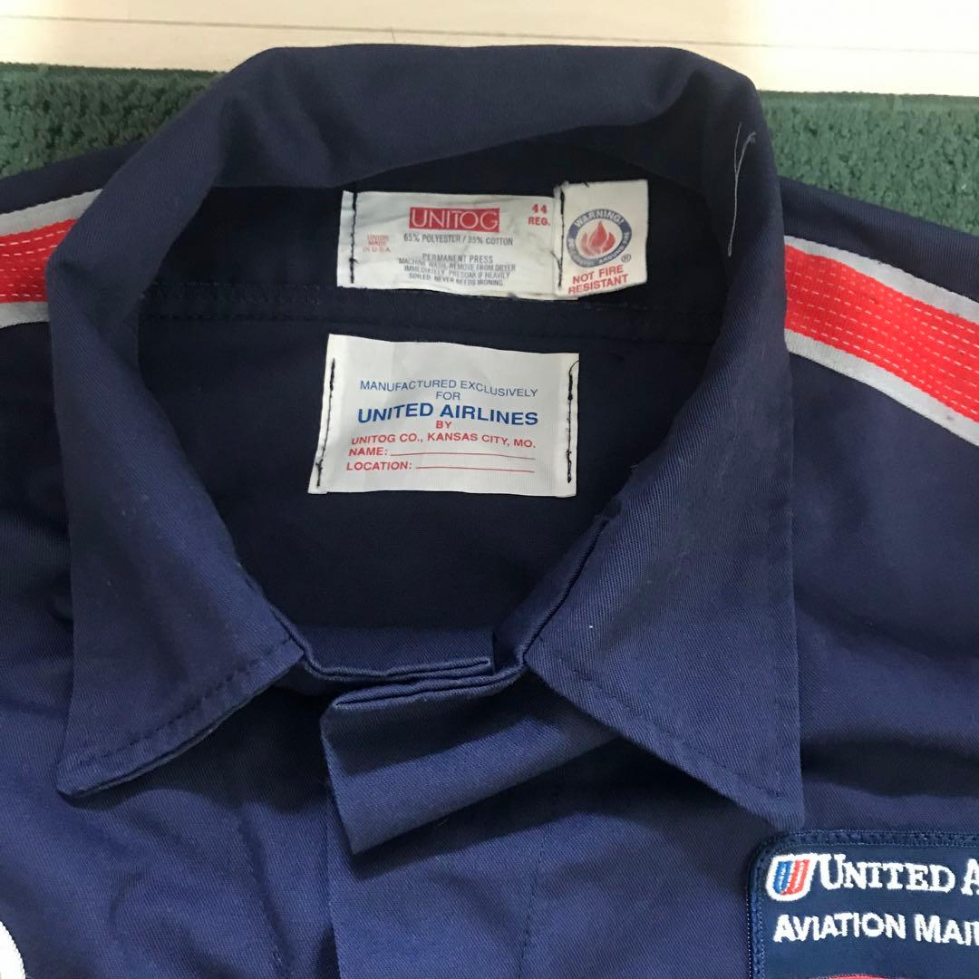希少　ユナイテッド航空　整備士　メカニック　つなぎ　オーバーオール　年代物