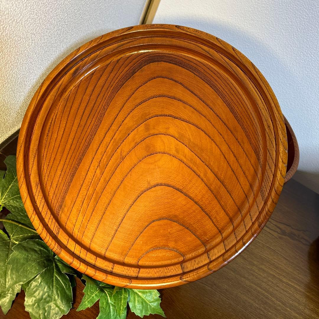 茶道具　天然けやきくり抜き　茶櫃