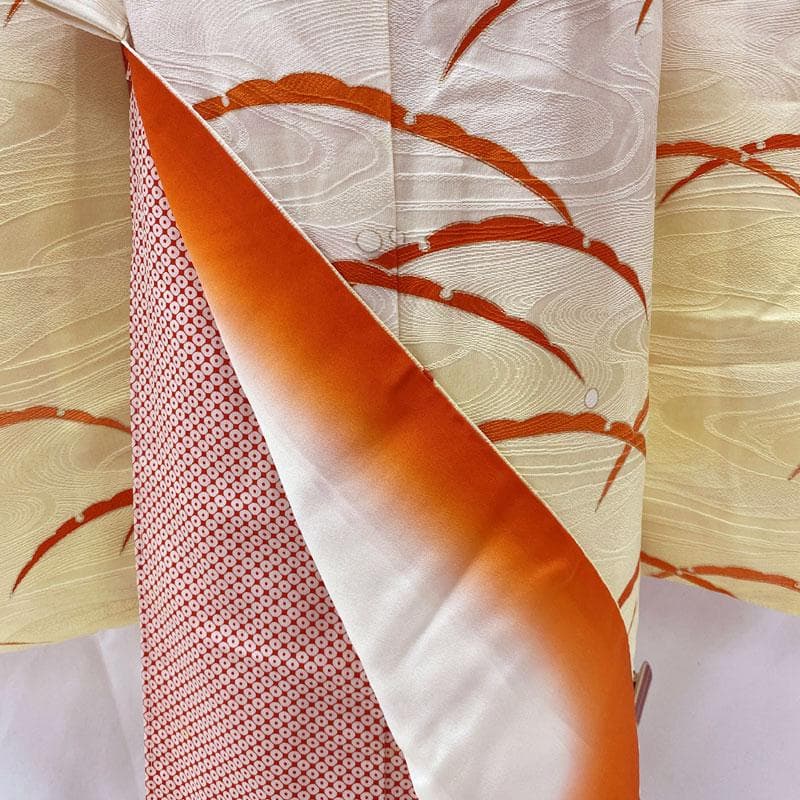 502ag42◎七五三 七歳 女児 セミアンティーク 金彩 着物&袋帯&長襦袢◎