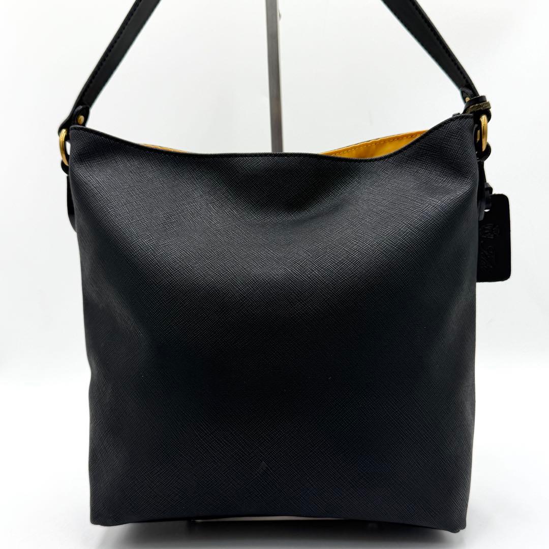 【極美品】フェリージ ハンドバッグ バケットバッグ レザー ブラック 20-73