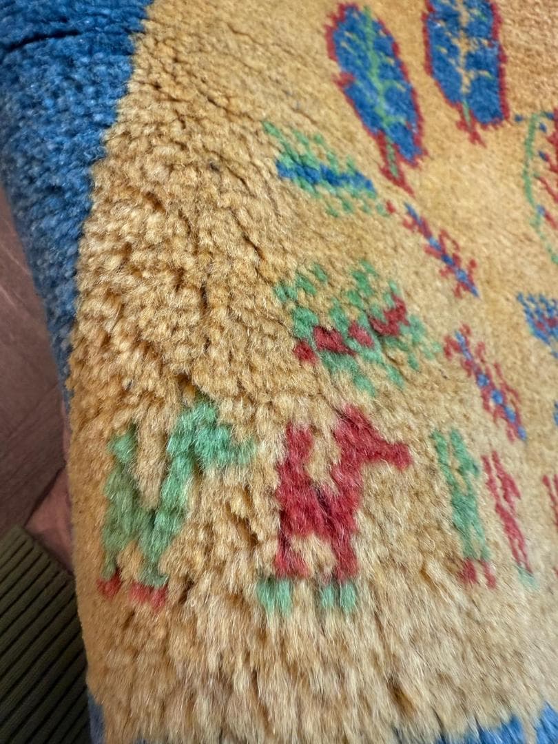 ギャッベ 86x62cm ペルシャ絨毯 手織り ギャベ 玄関マットラグ 絨毯