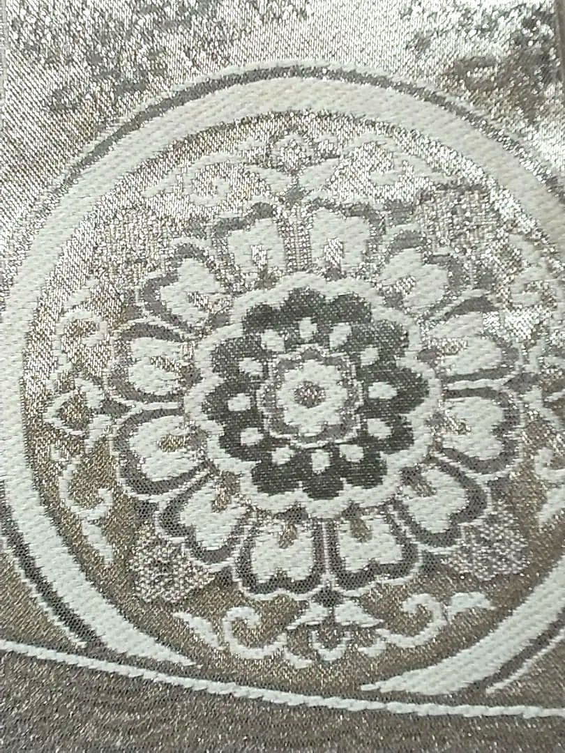 シルバー プラチナ銀箔二重織 袋帯