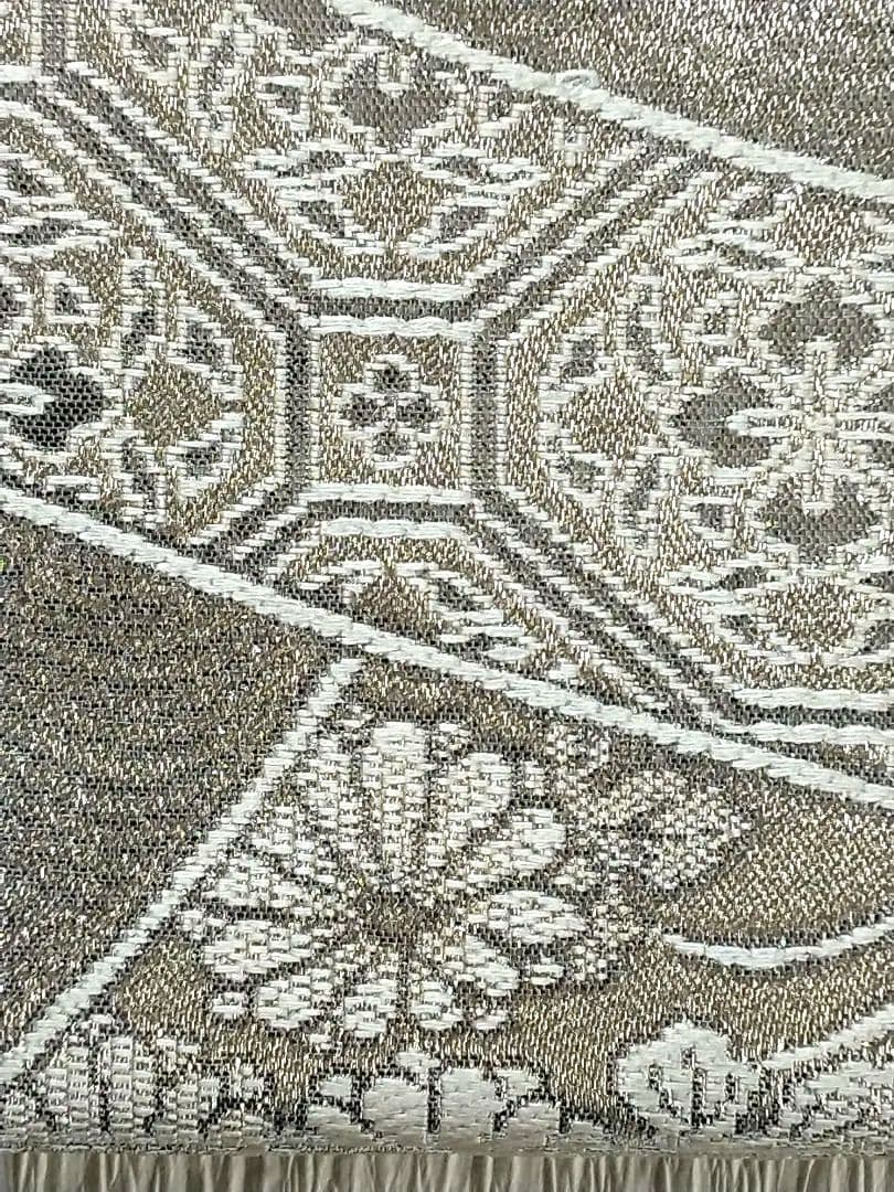 シルバー プラチナ銀箔二重織 袋帯