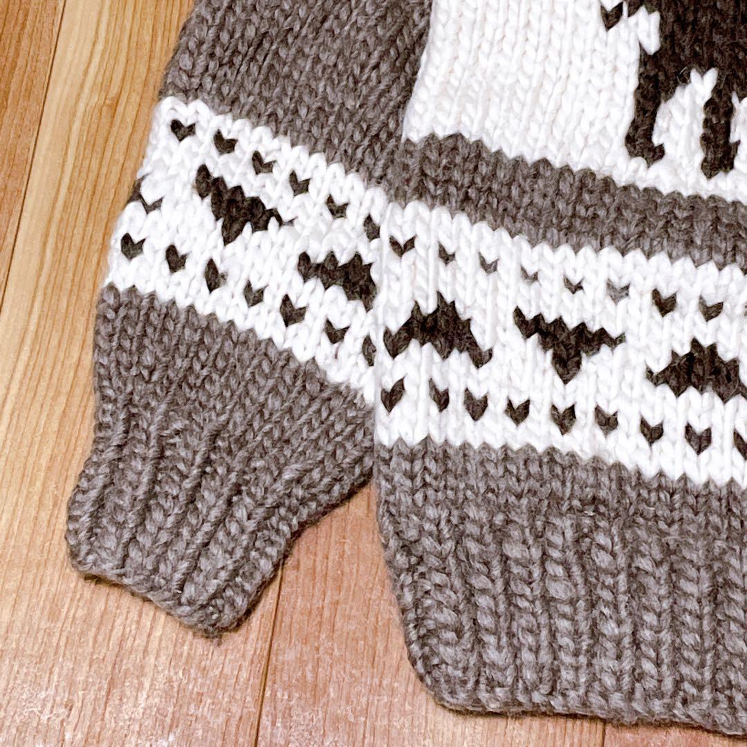 【タグ付き未使用】KANATA カナタ トナカイ柄 カウチンニット セーター