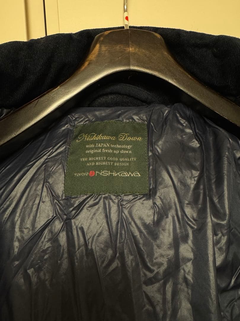 【極美品】ナノユニバース 西川コラボ　ダウンジャケット　ネイビー