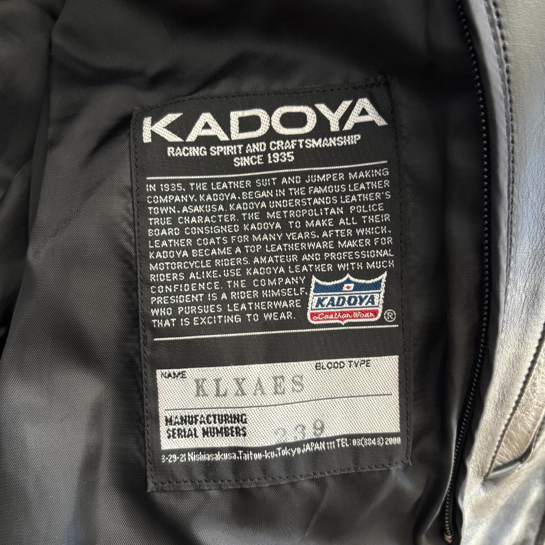 【美品・LL】KADOYAカドヤ/EVO/ダブルライダース/キルティングライナー