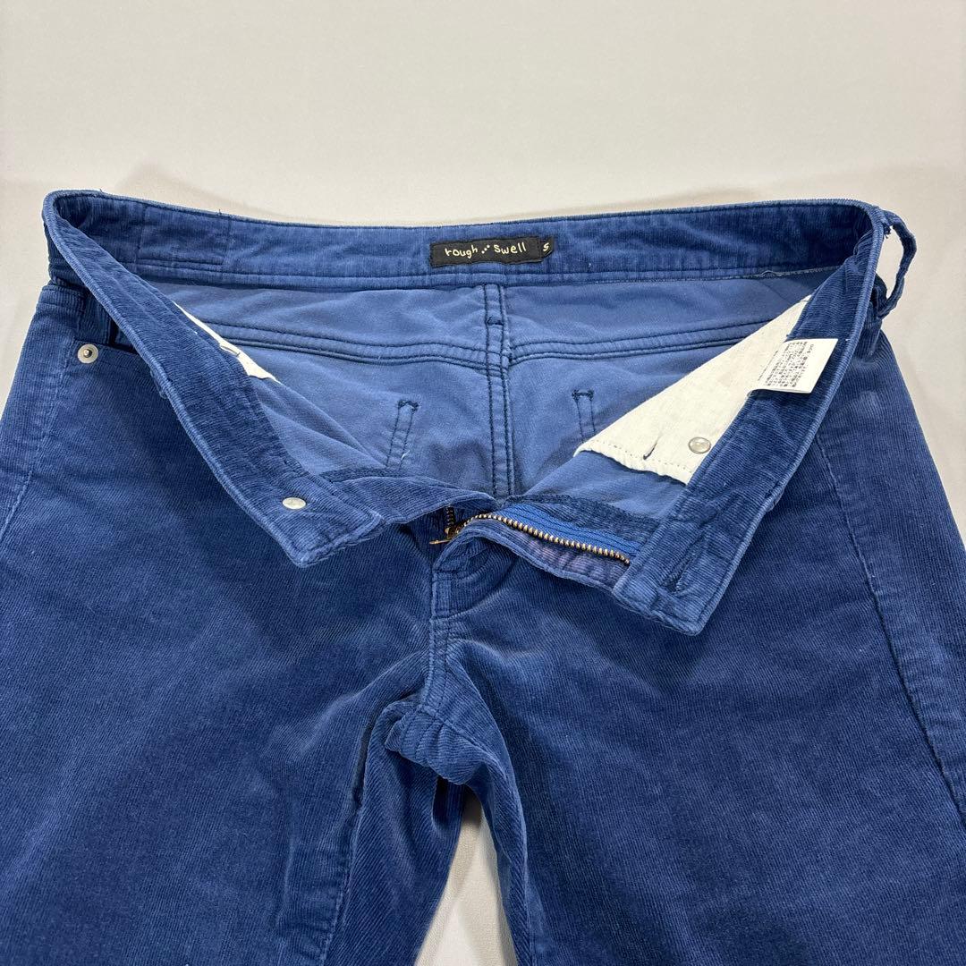 ラフアンドスウェル ロングパンツ S コーデュロイ　細ウネ　ブルー系　メンズ