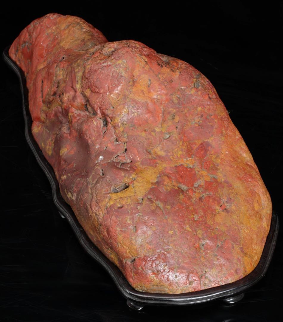 佐渡 赤玉石 在銘台座付 碧玉 赤石 鑑賞石 水石 飾石 天然石 11.9kg