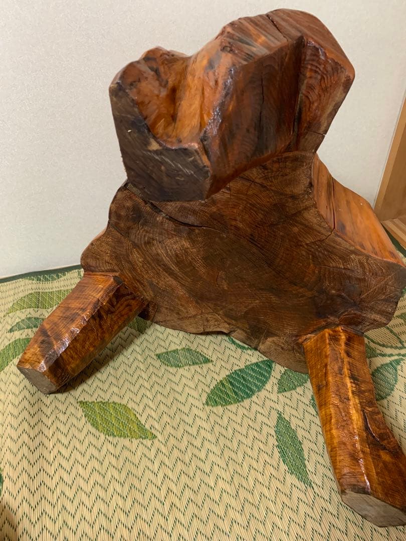 ヒノキ切り株テーブル、置き台