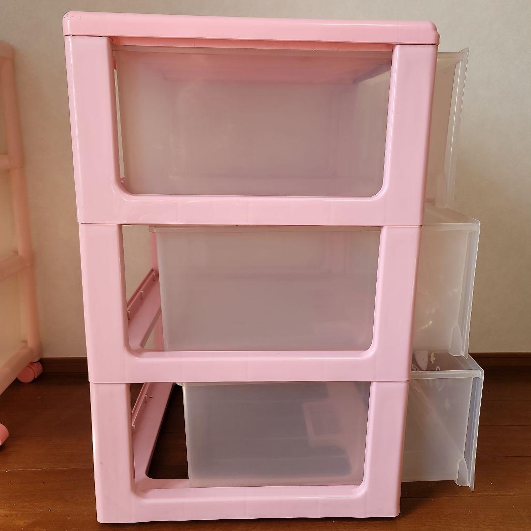 キティちゃん 3段引き出し収納ケース ピンク　コメント必読