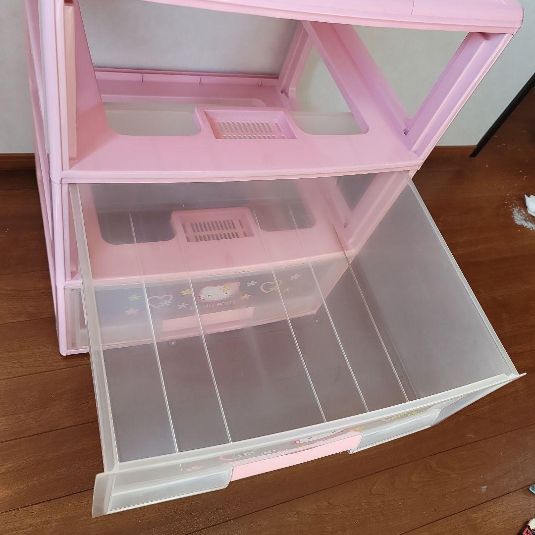 キティちゃん 3段引き出し収納ケース ピンク　コメント必読