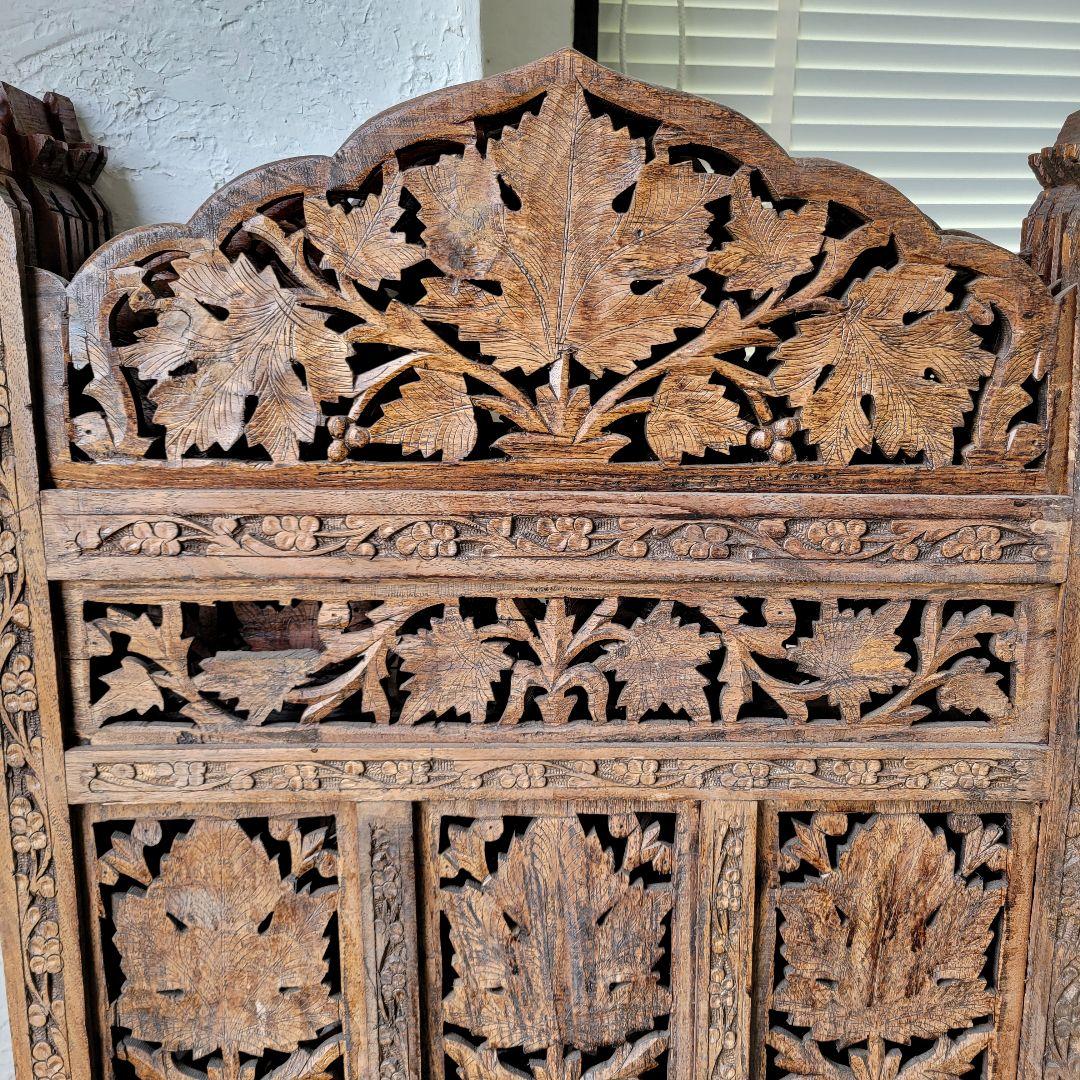 m*a様 アジアンパーテーション　ヴィンテージ　木製　手彫り