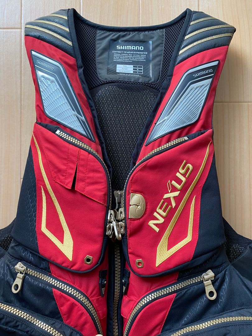 シマノ ネクサスフローティングベストEX ＶＦ-１２１Ｒ、サイズL・レッド