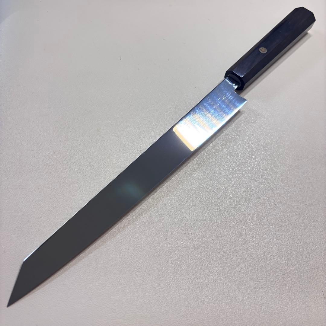 【特価限定】270mm 切付柳刃包丁 鏡面　黒檀八角柄 刺身包丁 「全鋼」'ᘜ