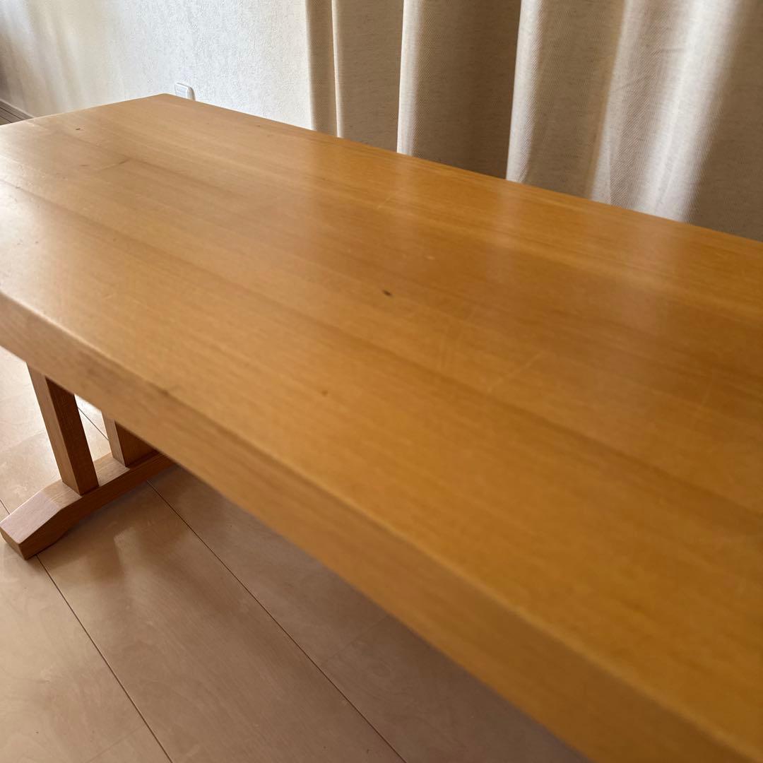 天然二レ無垢材　木製シンプルチェアー　ベンチシート