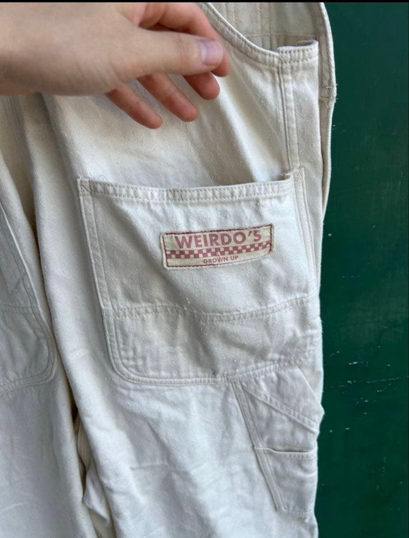 WEIRDO/ウィアード オーバーオール　ホワイト　刺繍