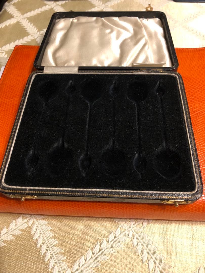 英国ヴィンテージ　コーヒービーン　純銀スプーン　6本セット