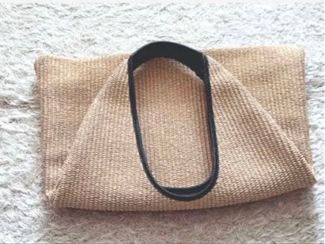 最終SALE★ARRONトライアングル ラフィア✕ レザー カゴバッグ 軽量