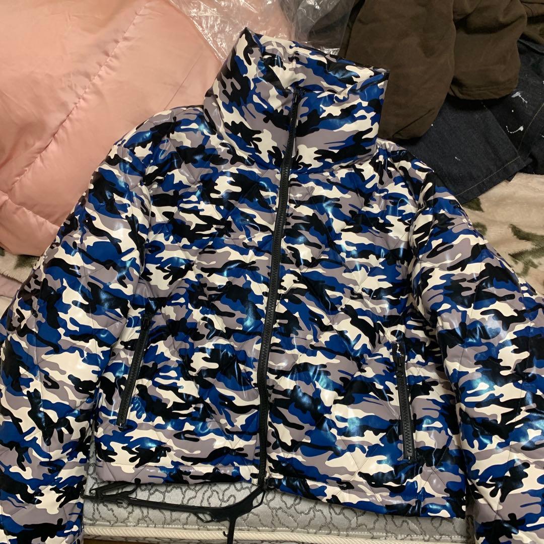 BREATH BADHOP Faux Leather Camo ダウンジャケット