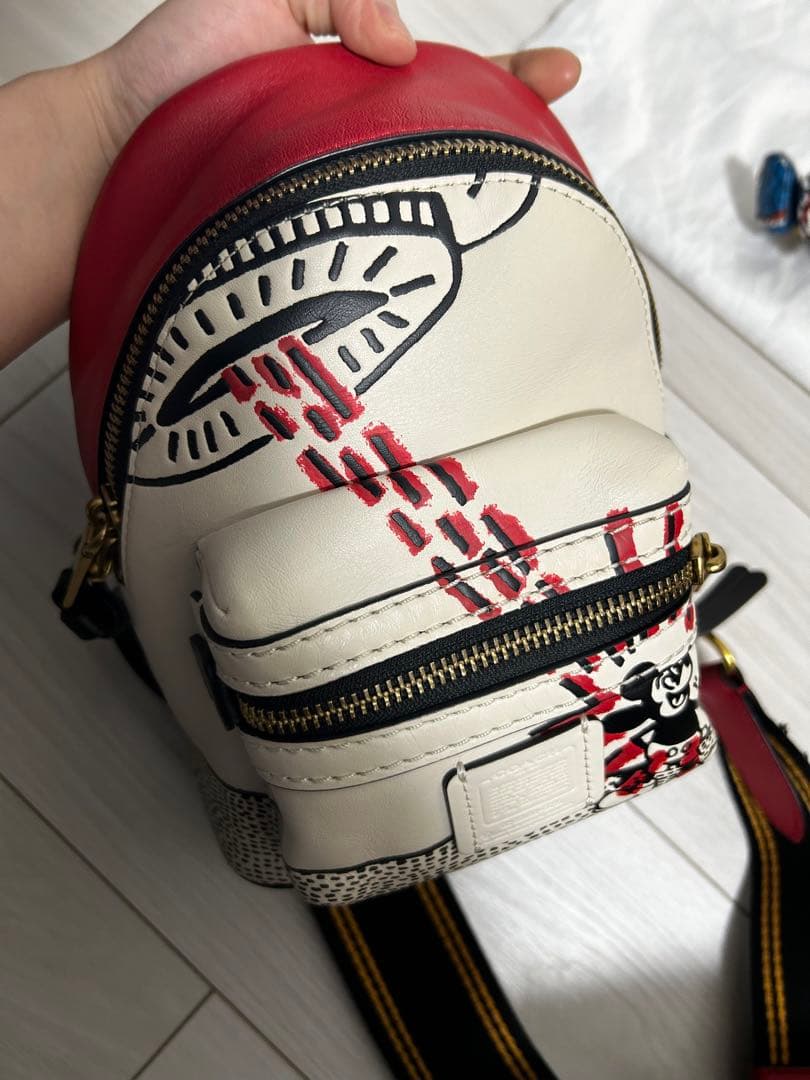 COACH ボディバッグ　ミッキー　キースヘリング　コラボ　キーホルダー付き