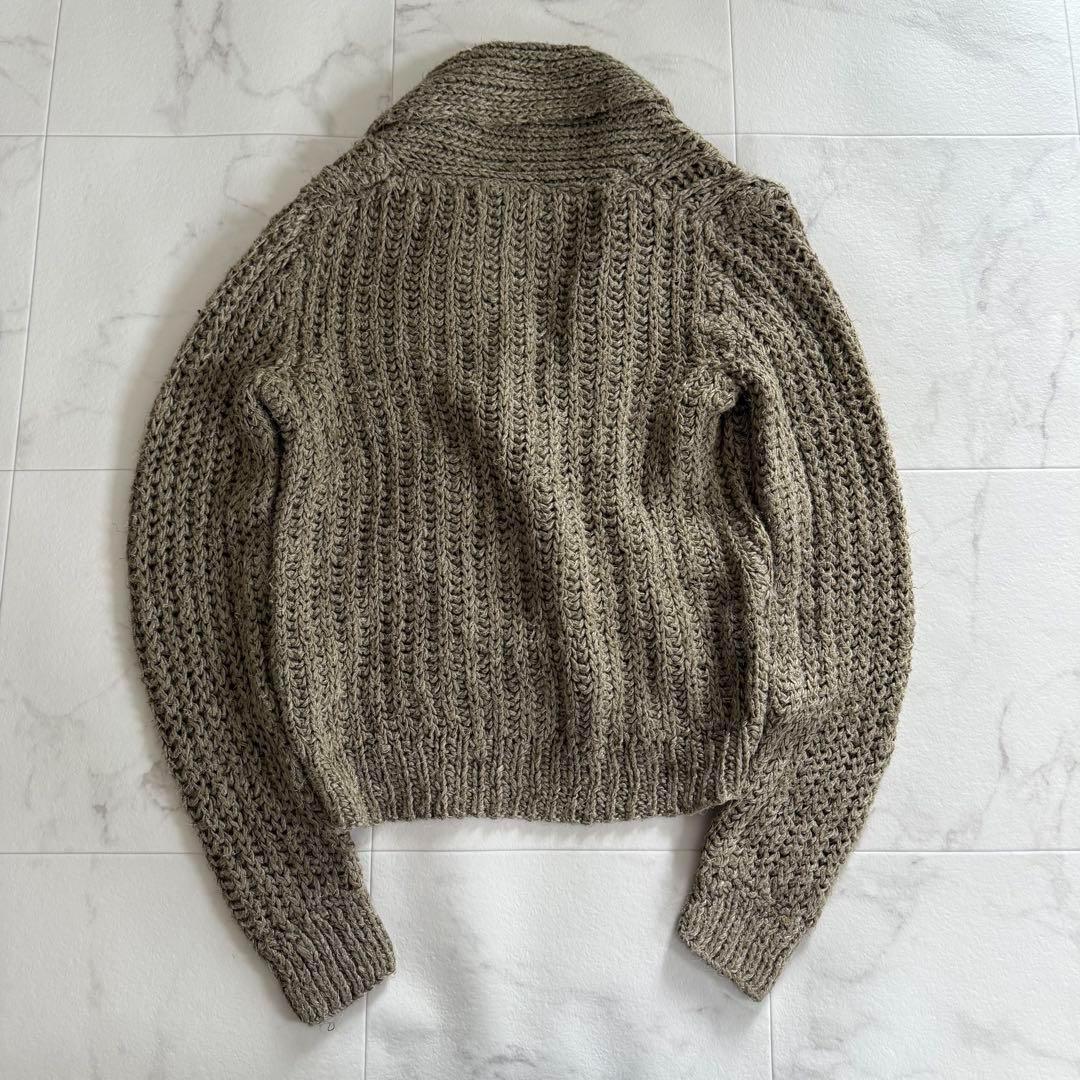 未使用タグ付 ラルフローレン 麻カーディガン トグル ショールカラー ナチュラル