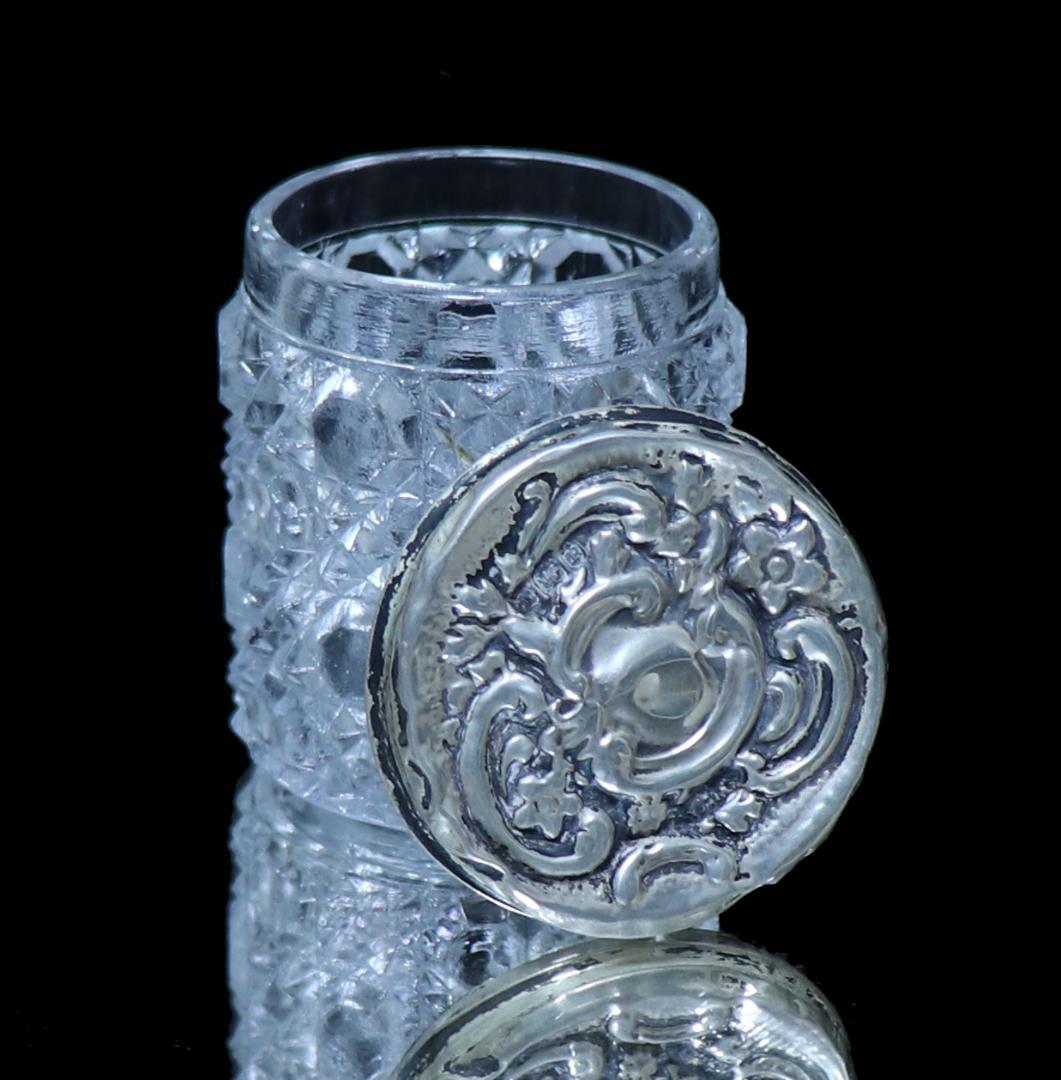 オールドバカラ レアサイズ 銀蓋付き調味料入れディアマンピエーリー ミニチュール