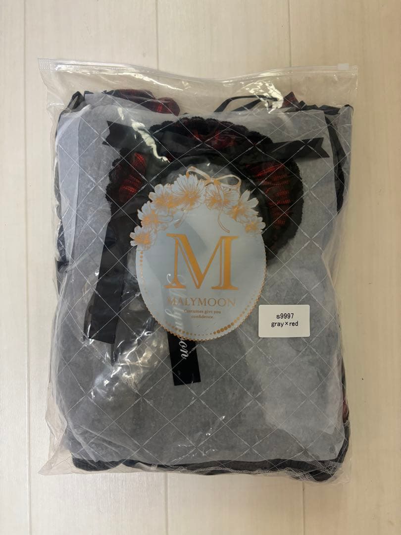 malymoon ガーリーロックサキュバスメイド グレー×レッド smサイズ
