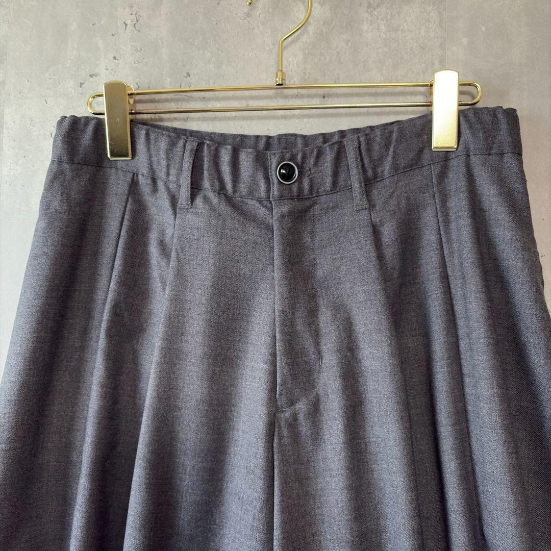 美品　フラボア　FRAPBOIS ウールライクパンツ タックワイドパンツ